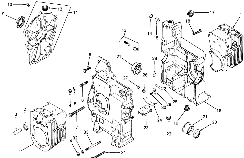 Crankcase (Model 2072) Diagram and Parts List for 1872 2072-756300-799999-147730100-148720100-148730100-149720100-149730100 Cub Cadet Lawn Tractor